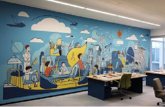 永顺办公室墙绘的特点。