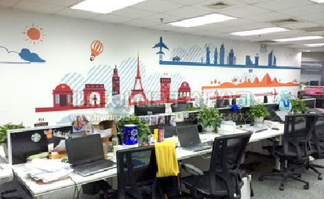 永顺教你设计办公室墙绘的方法。