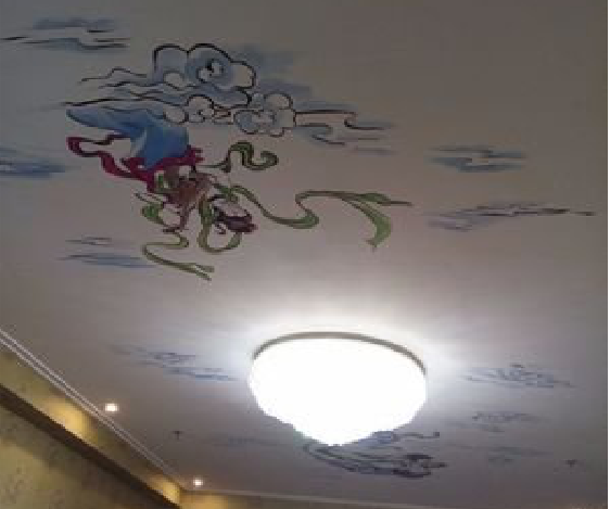 永顺如何快速绘制天花板上的手绘墙？